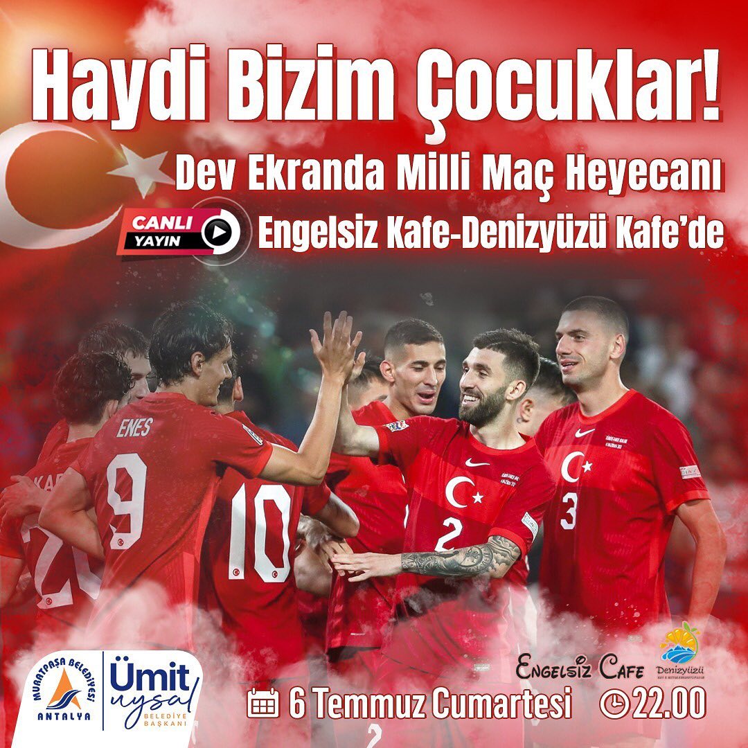 Tüm coşkumuzla Milli Takımımızın yanındayız. Haydi bayraklar elimizde, hep birli