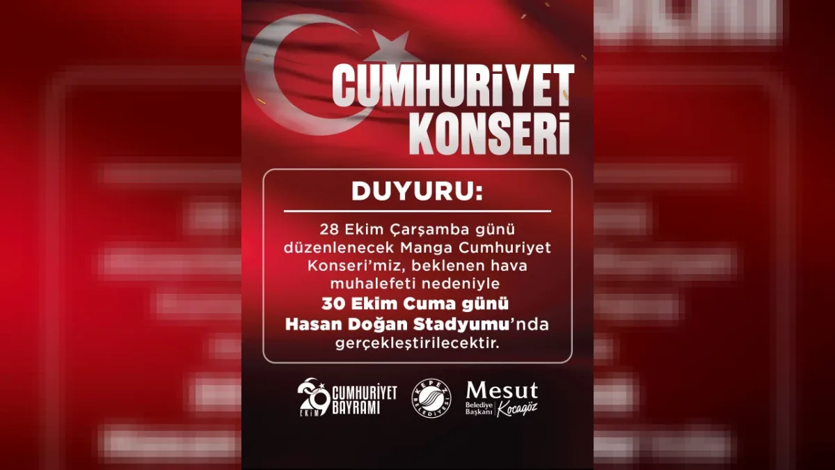 Kepez Belediyesi’nden Manga Cumhuriyet Konseri Tarih ve Yer Değişikliği Duyurusu
