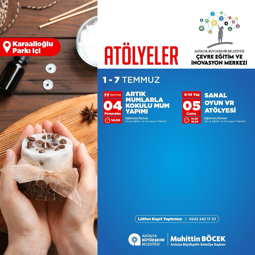 Antalya Büyükşehir Belediyesi Çevre Eğitim ve İnovasyon Merkezi, 4-5 Temmuz’da d