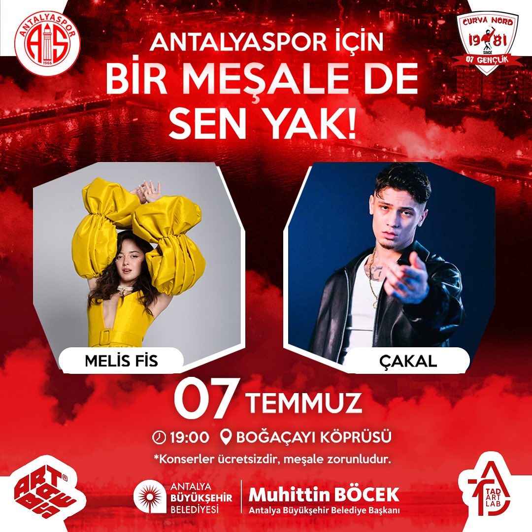 7 Temmuz’da Antalyaspor’umuz için bir meşale de sen yak! 

7 Temmuz Dünya Antaly