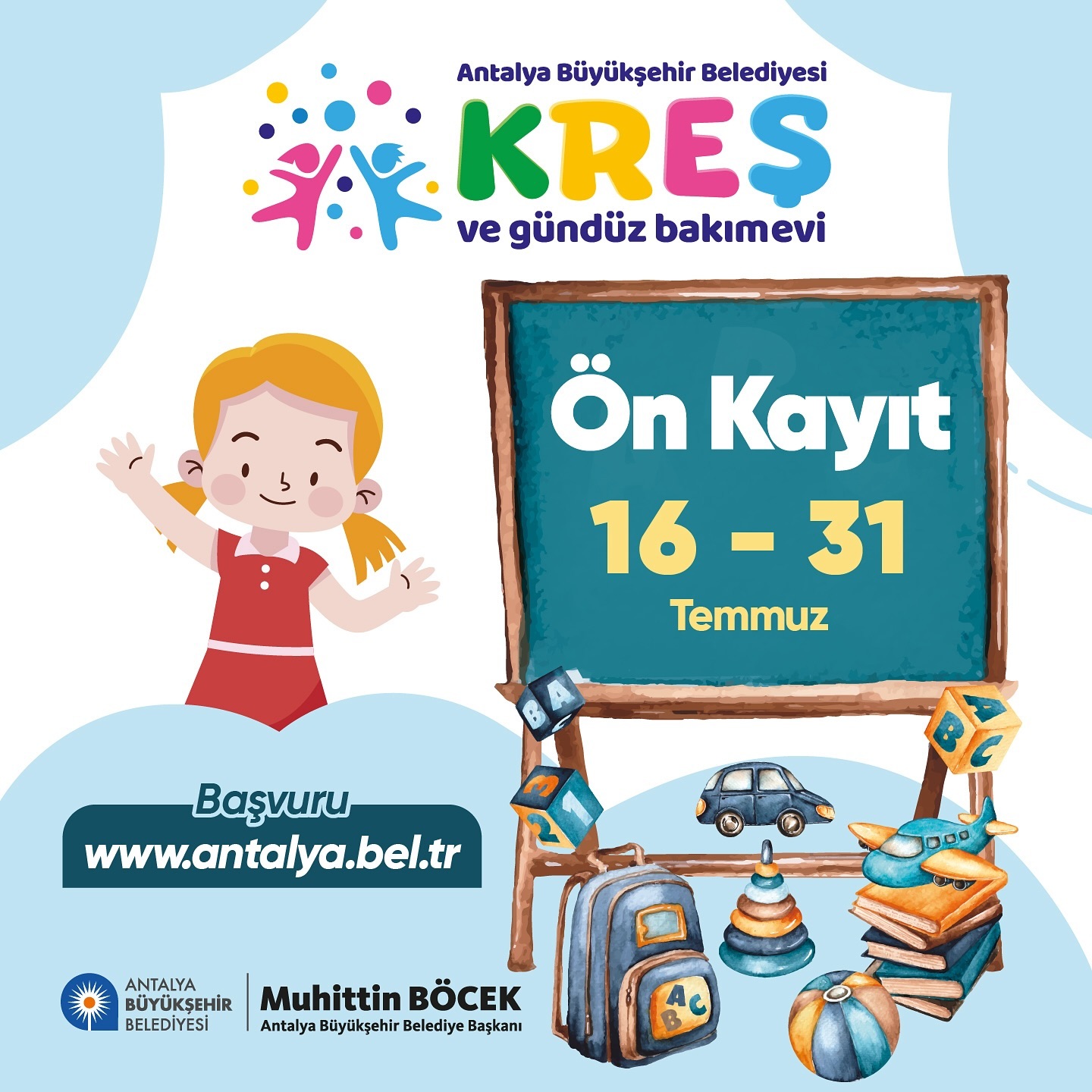 Antalya Büyükşehir Belediyesi Kreş ve Gündüz Bakımevi ön kayıtları başlıyor!