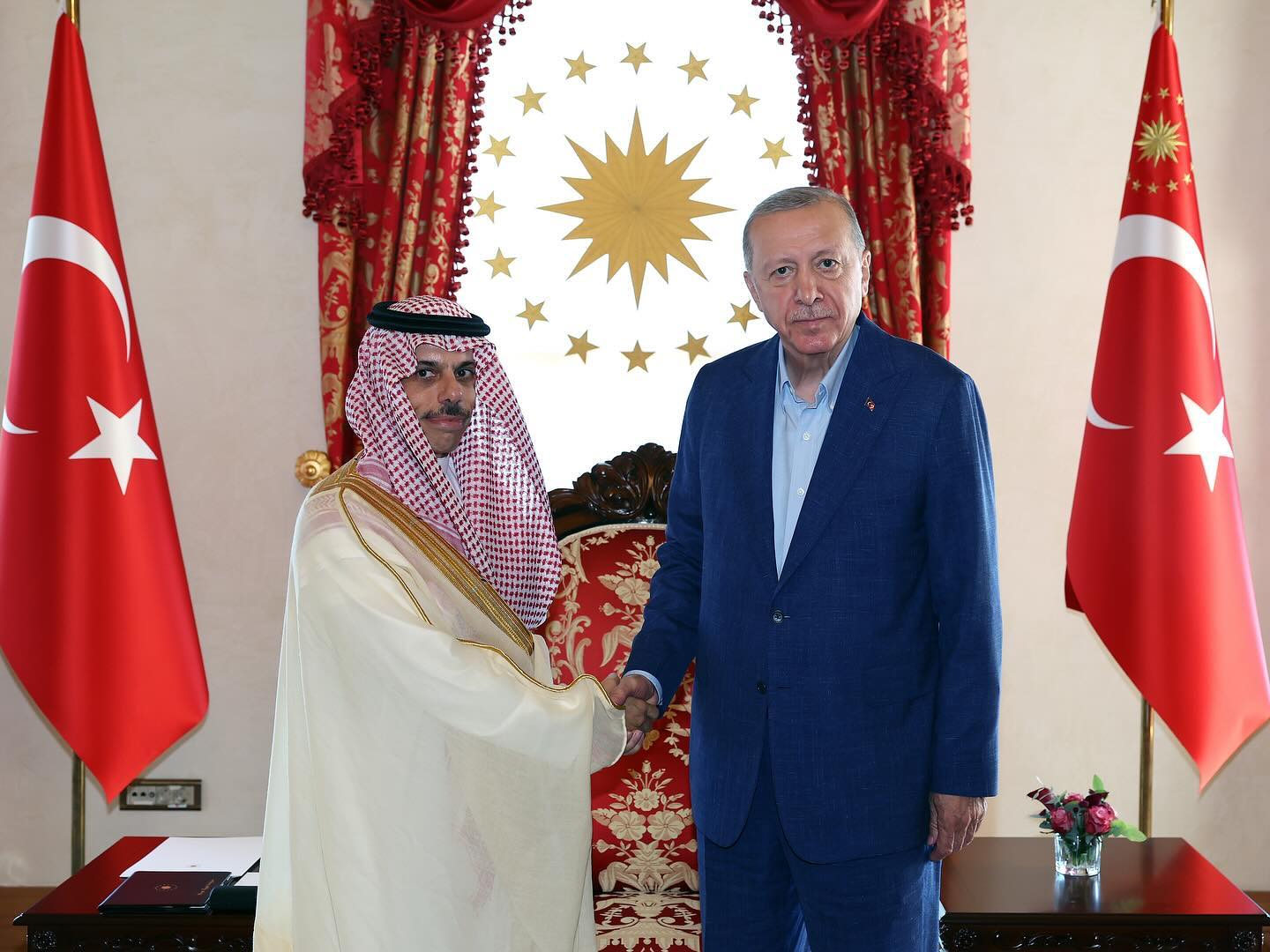 Cumhurbaşkanımız Recep Tayyip Erdoğan, Suudi Arabistan Dışişleri Bakanı Faisal b