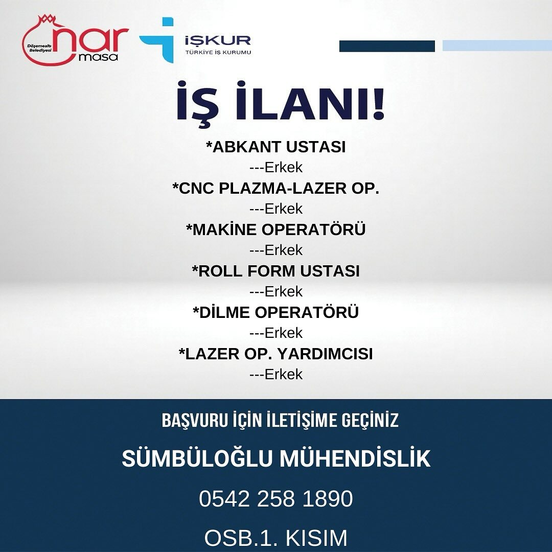 Döşemealtı Belediyesi Nar Masa İşkur Ofisimiz; iş arayan vatandaşlarımızı bölgem…