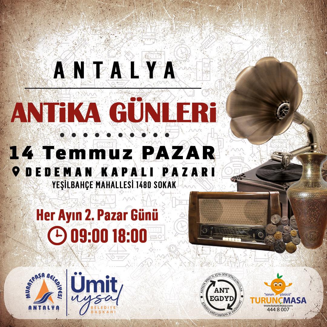 Her ayın ikinci pazar günü Dedeman Kapalı Pazar Yeri’nde düzenlenen Antalya Anti