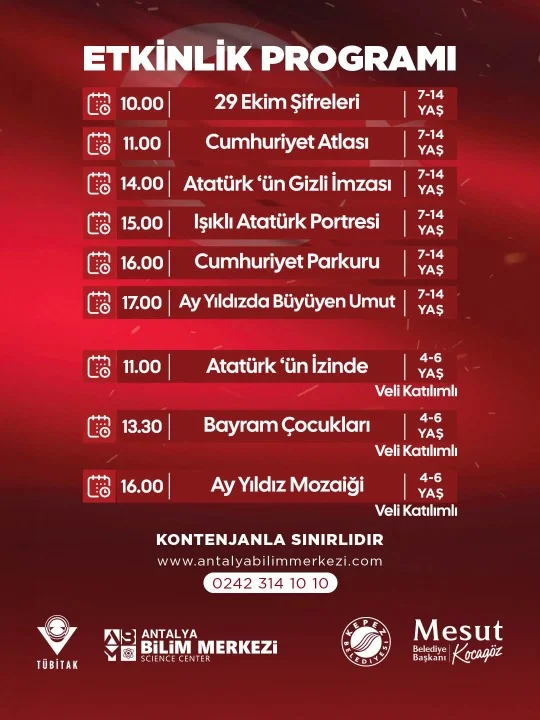 Kepez Belediyesi'nden Cumhuriyet'in 103. Yılına Özel Bilim ve Etkinlik Programı - Detay Görsel 2