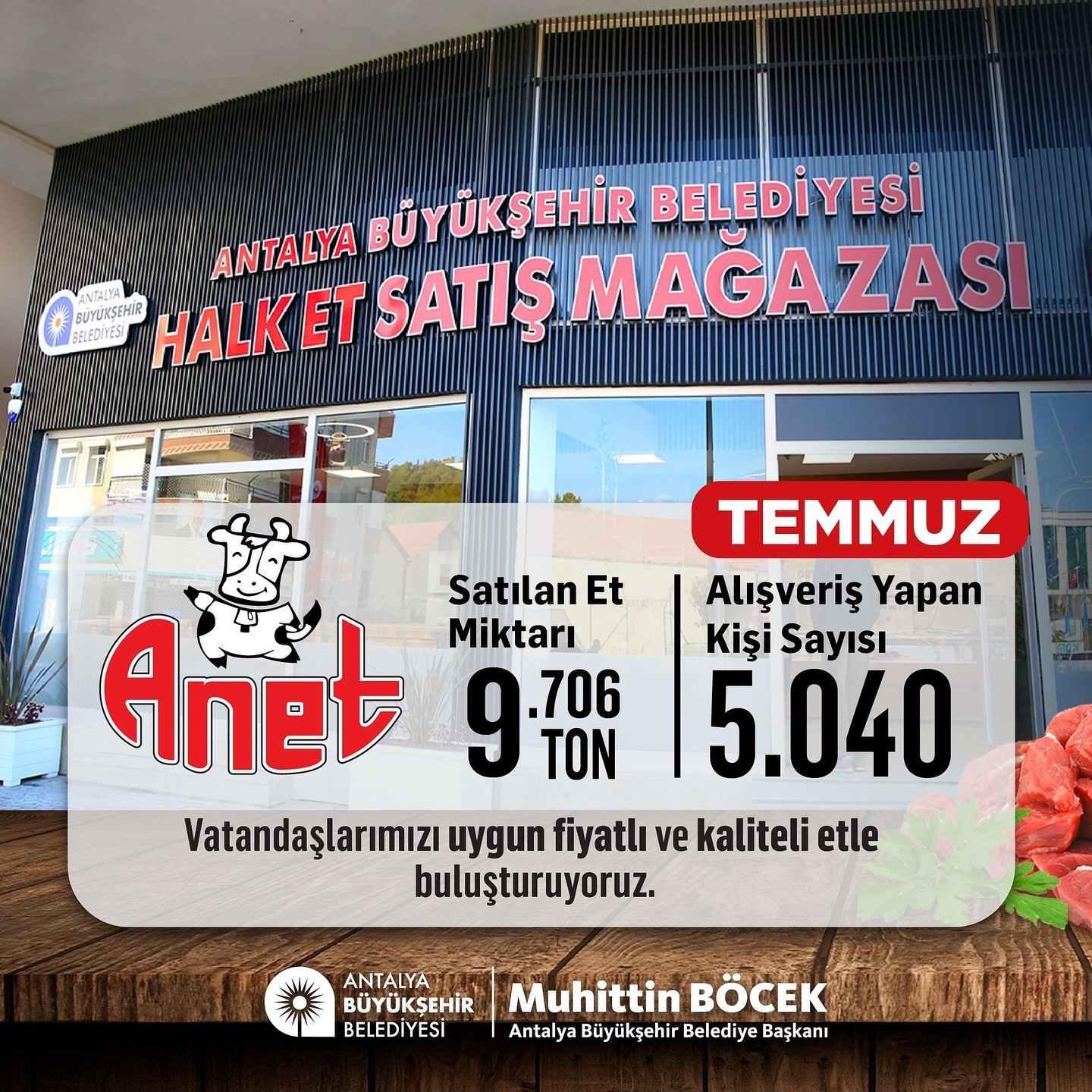 Sosyal belediyecilik anlayışıyla sağlıklı ve kaliteli et Halk Et’i, Antalya’da v