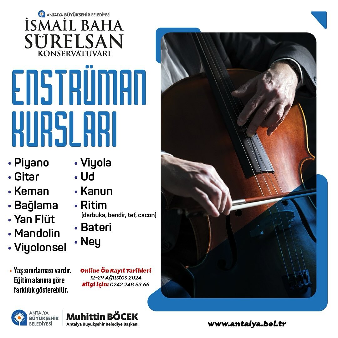 Antalya Büyükşehir Belediyesi İsmail Baha Sürelsan Konservatuvarı’nın enstrüman