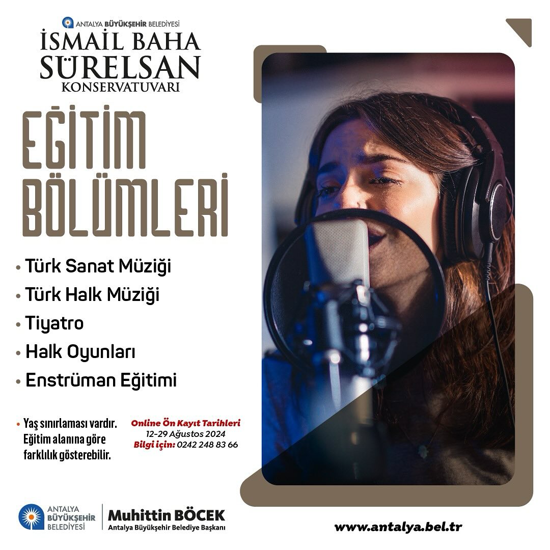 Antalya Büyükşehir Belediyesi İsmail Baha Sürelsan Konservatuvarı kayıtları 12-2