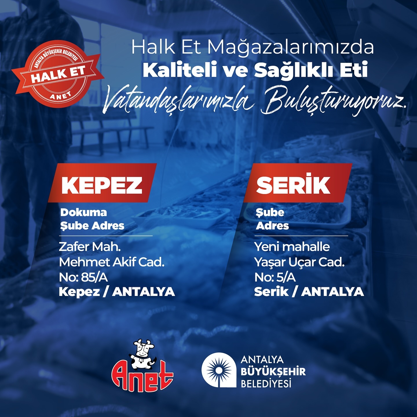 Ekonomik, sağlıklı, güvenilir et ve et ürünlerini, Halk Et mağazalarımızda vatan