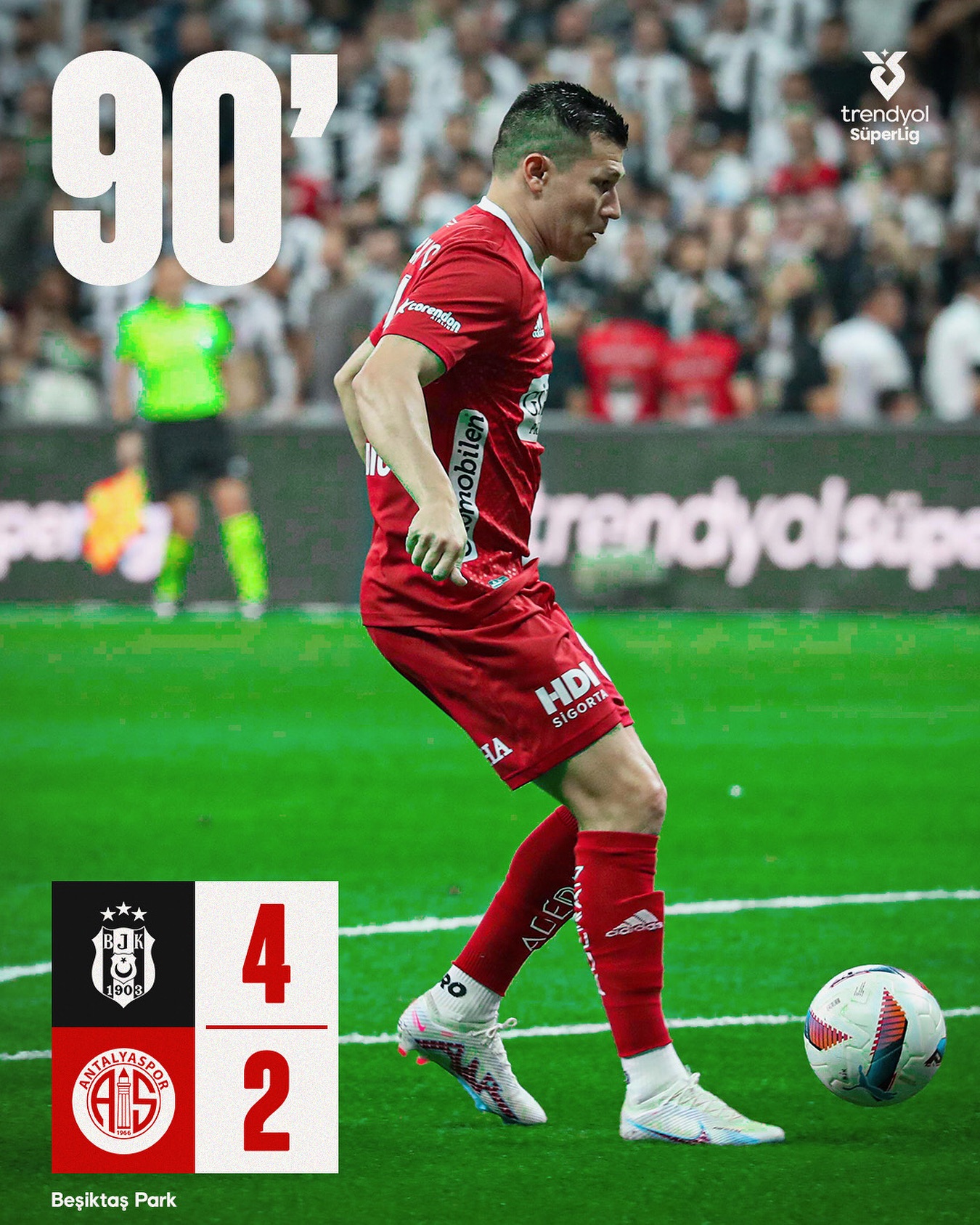Dk.90: MAÇ SONUCU
Beşiktaş 4-2 Antalyaspor