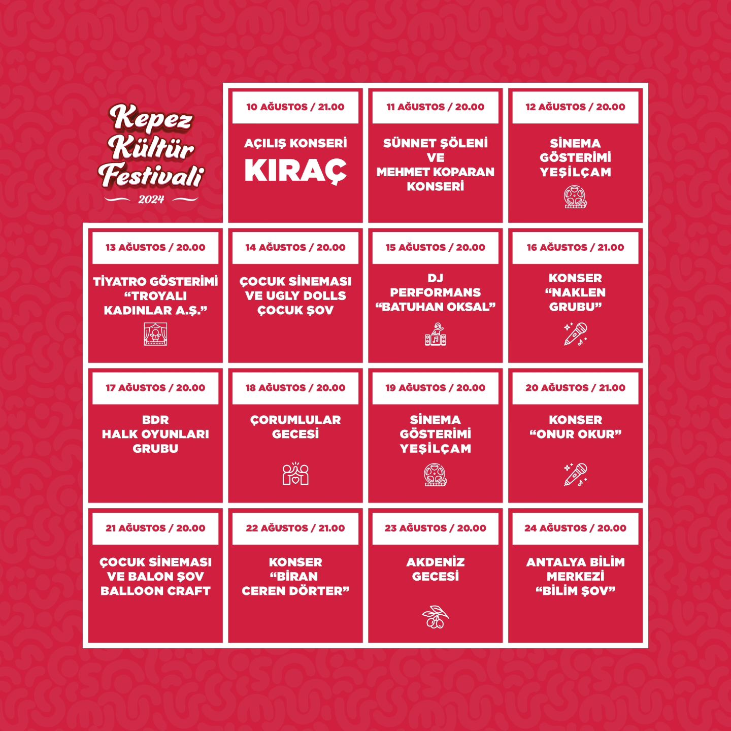 Kepez Kültür Festivali 10 Ağustos Cumartesi günü başlıyor.