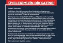 ÜYELERİMİZİN DİKKATİNE!

 Tüm üyelerimize e-bülten olarak da gönderimini gerçekl