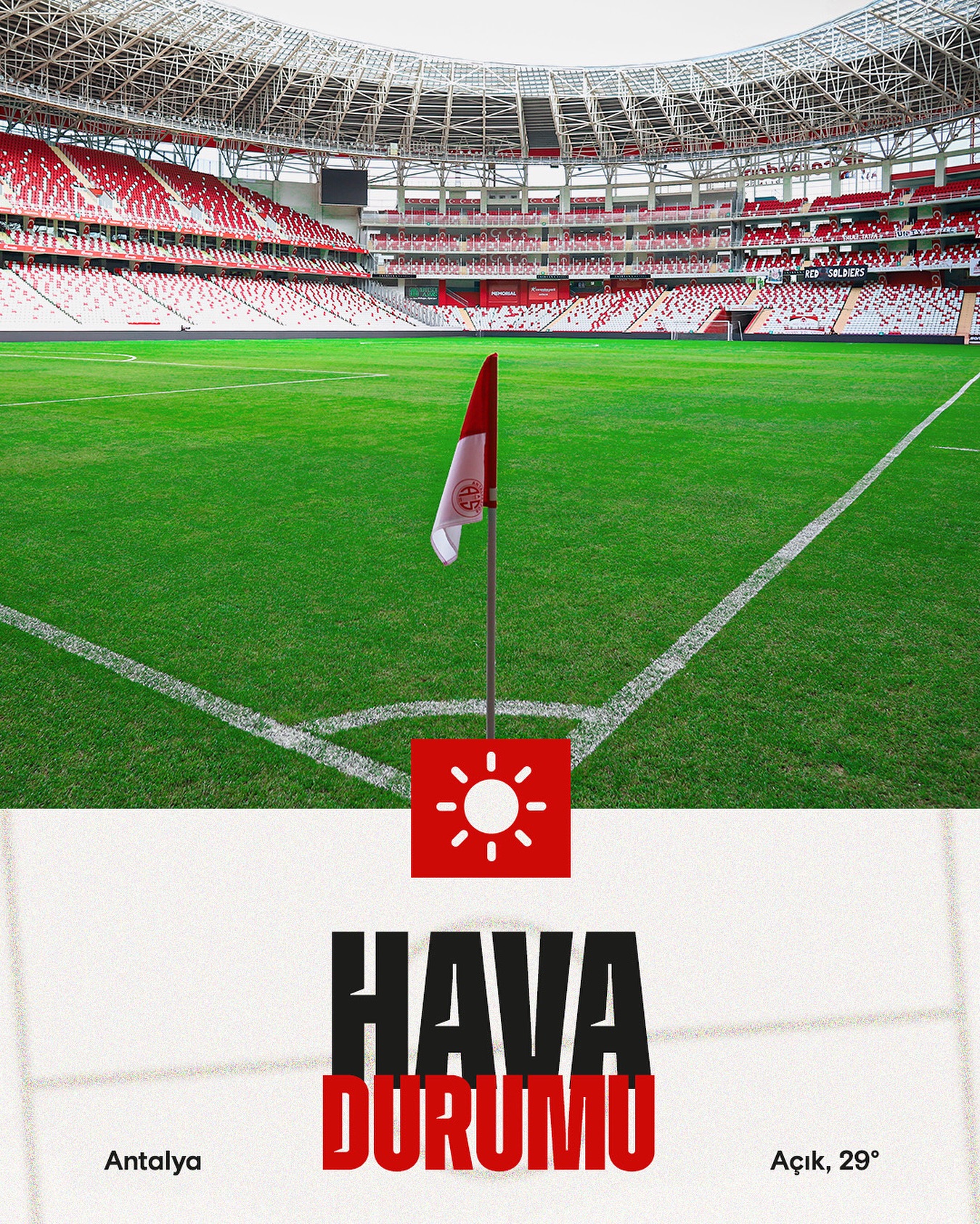 Atakaş Hatayspor maçının oynanacağı saatlerde hava durumu!

 Derece: Açık, 29°C