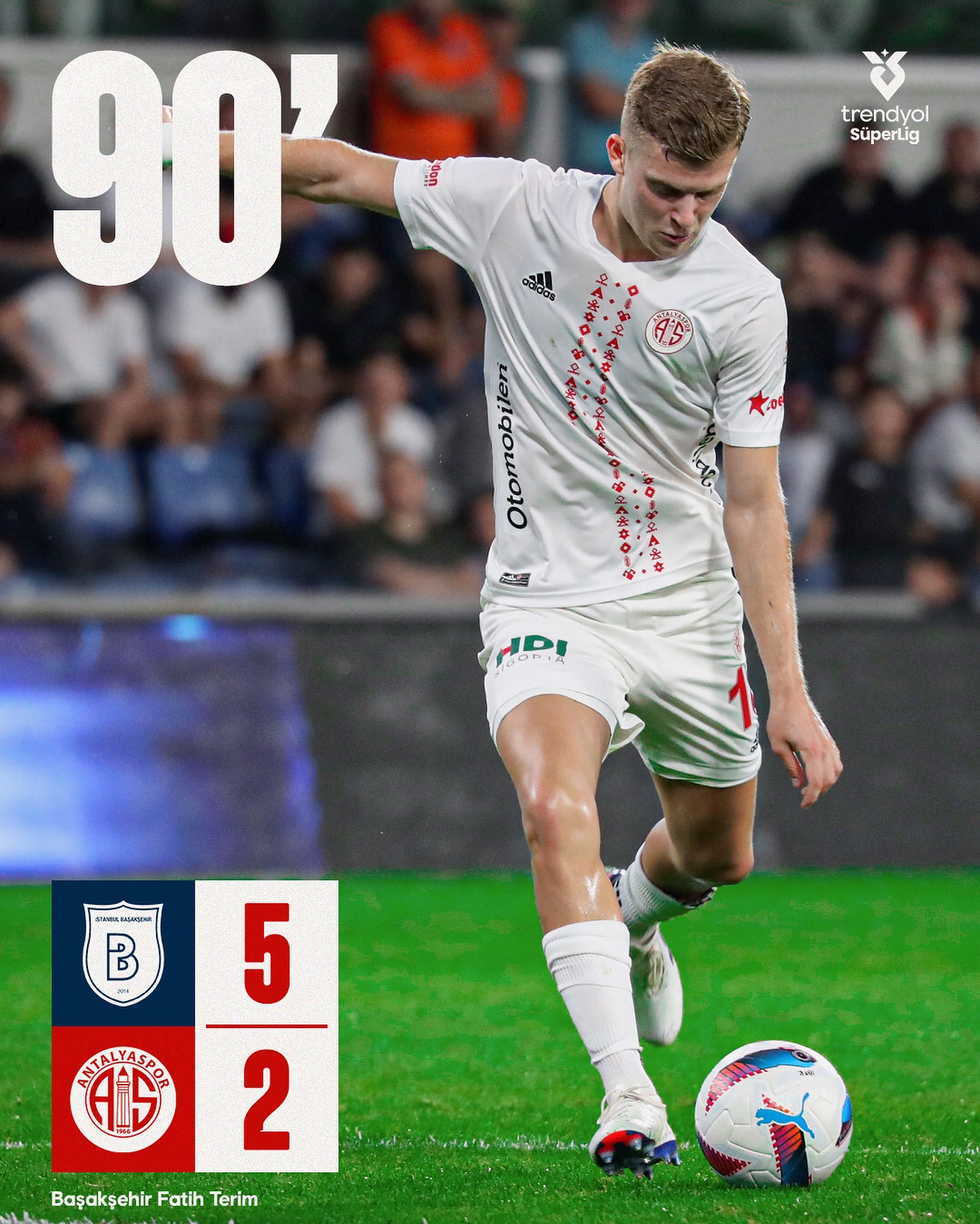 Dk.90: MAÇ SONUCU
Rams Başakşehir 5-2 Antalyaspor