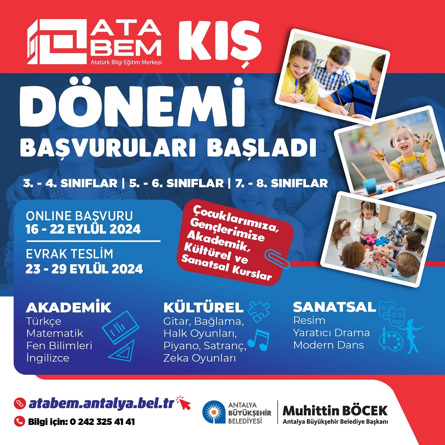 ATABEM ile çocuklarımıza ve gençlerimize akademik, kültürel ve sanatsal ücretsiz