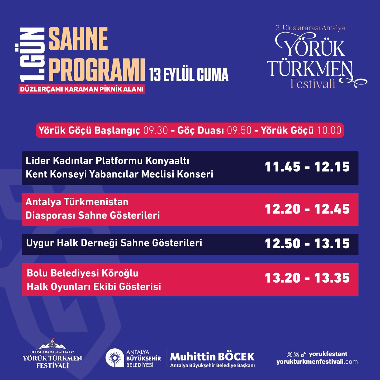 İşte merakla beklediğiniz 3. Uluslararası Antalya Yörük Türkmen Festivali’nin bi