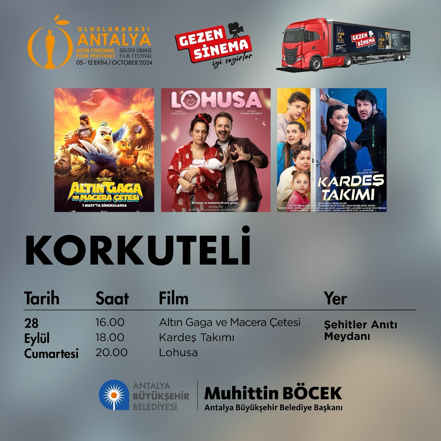 Altın Portakal Sinema Tırı Korkuteli’de! 

Uluslararası Antalya Altın Portakal F