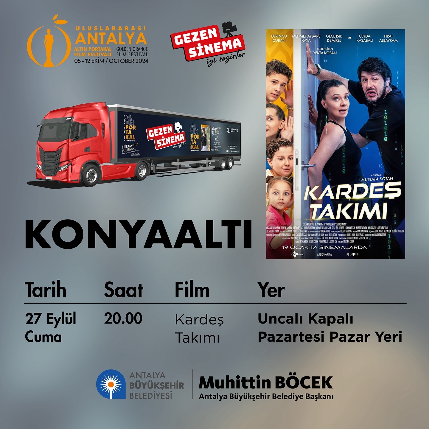 Altın Portakal Sinema Tırı Konyaaltı’nda!Uluslararası Antalya Altın Portakal