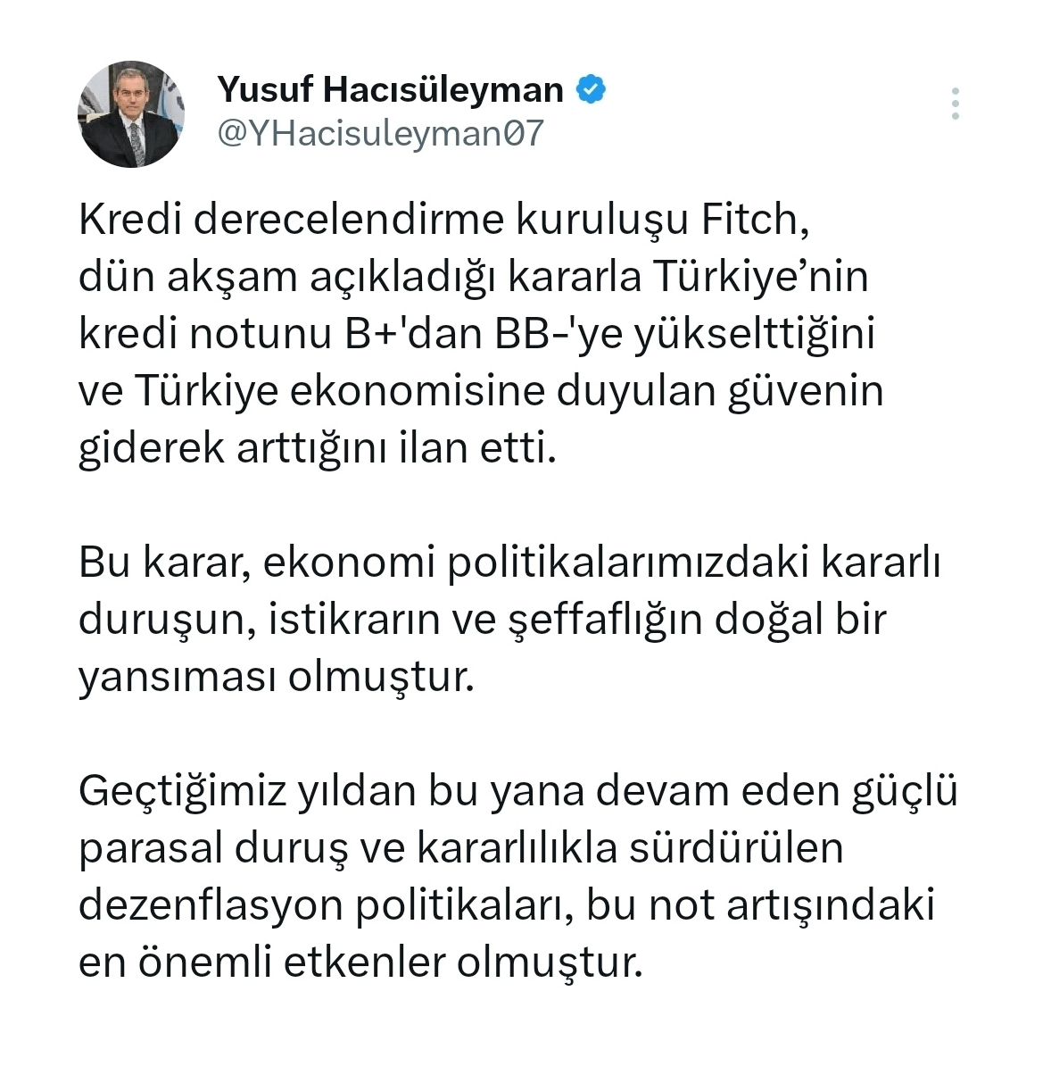Kredi derecelendirme kuruluşu Fitch, dün akşam açıkladığı kararla Türkiye’nin kr