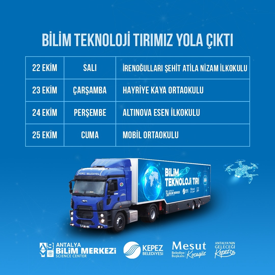 Bilim Teknoloji Tırımız, çocuklarımıza ve gençlerimize bilimi ve teknolojiyi dah