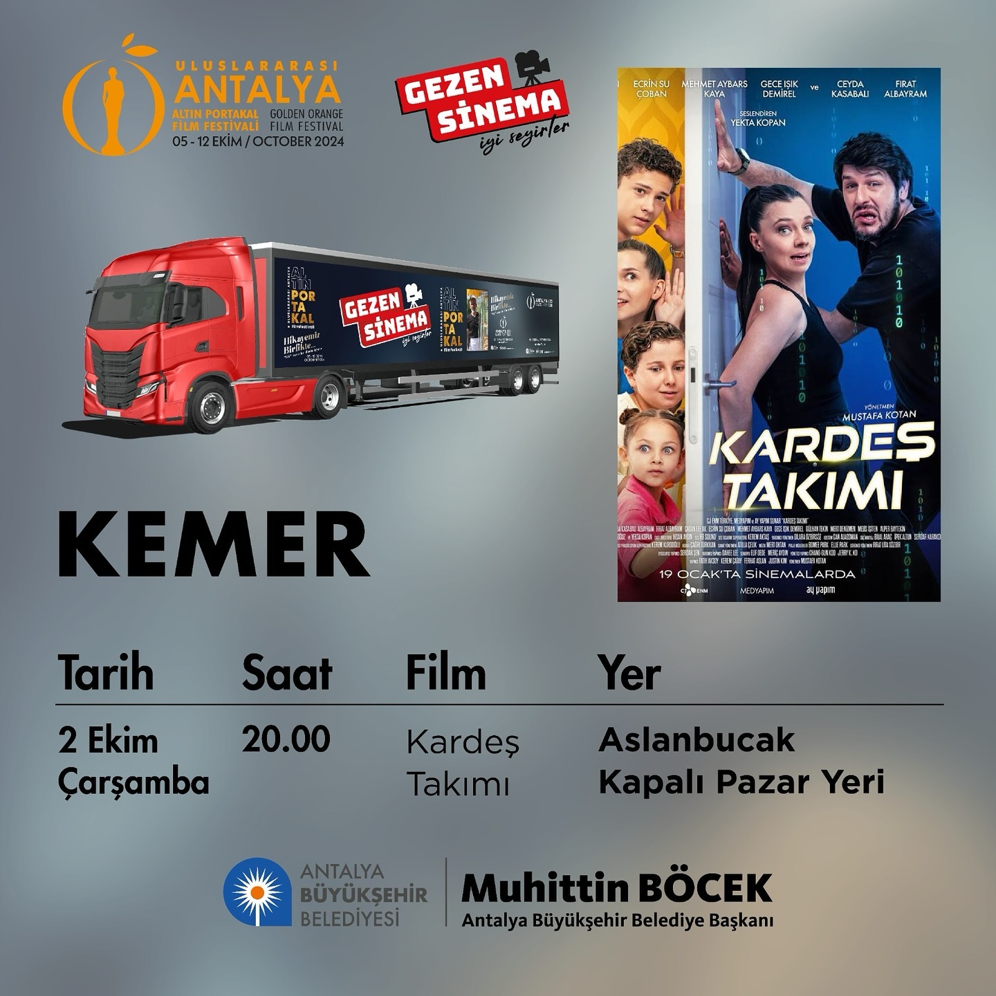 Altın Portakal Sinema Tırı Kemer’de! 

Uluslararası Antalya Altın Portakal Film