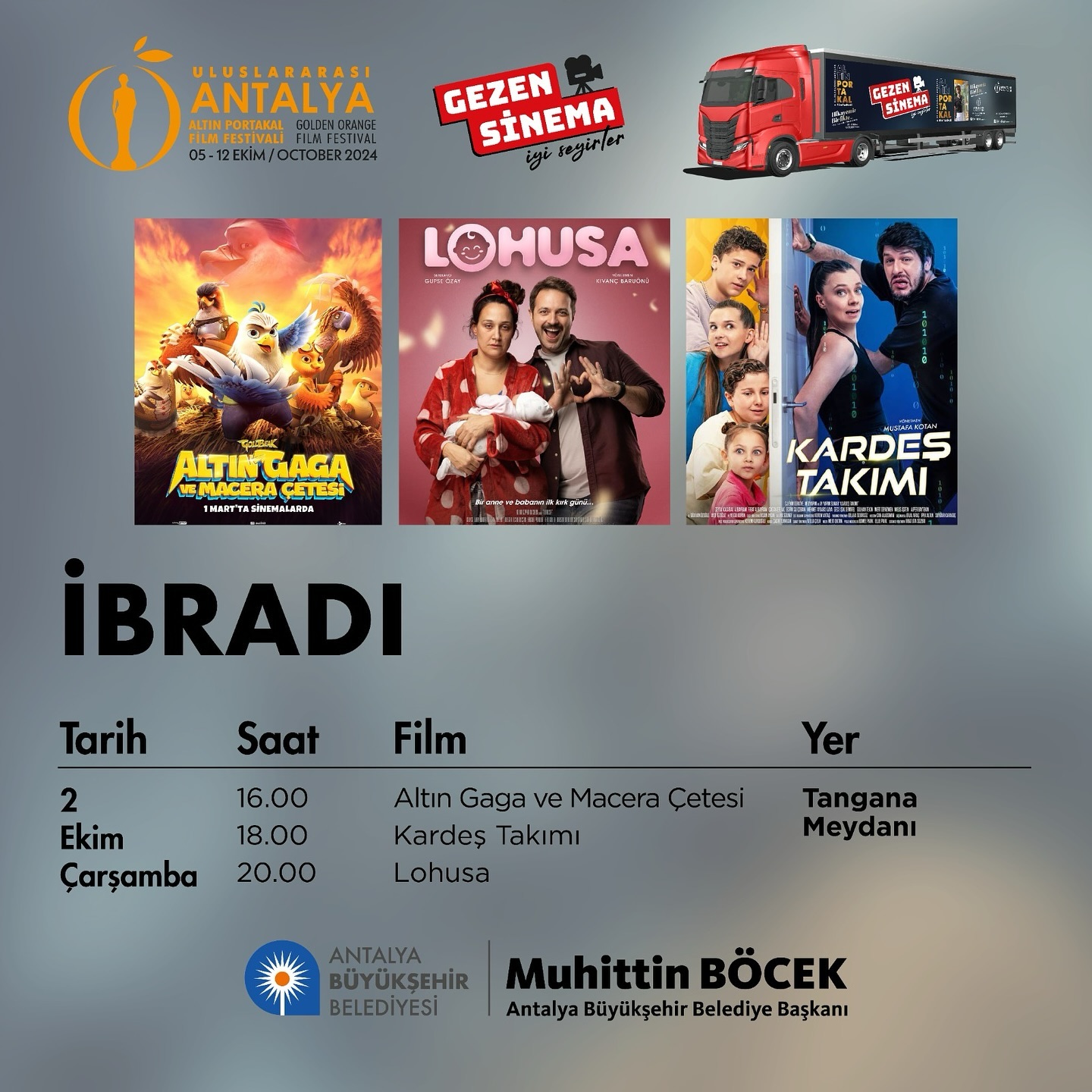 Altın Portakal Sinema Tırı İbradı’da! 

Uluslararası Antalya Altın Portakal Film