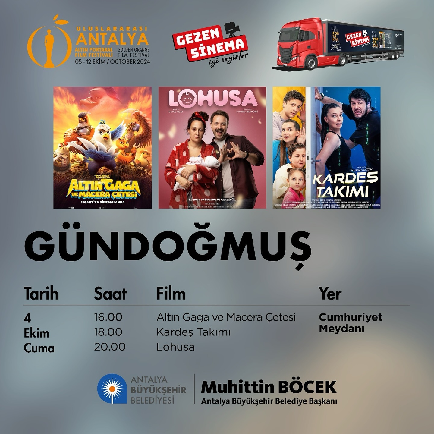 Altın Portakal Sinema Tırı Gündoğmuş’ta! 

Uluslararası Antalya Altın Portakal F
