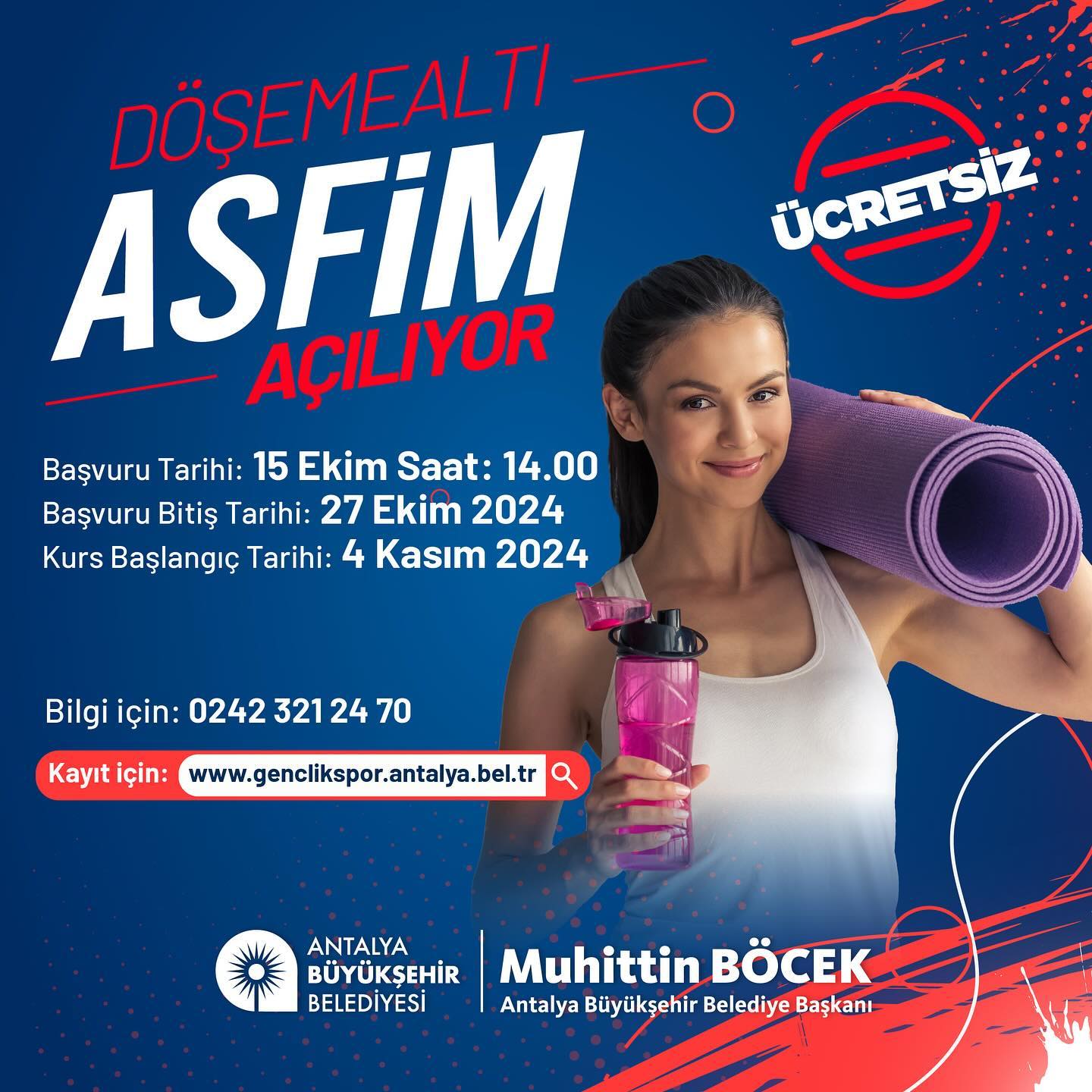 Döşemealtı’na ASFİM açılıyor! 

ASFİM’de uzman eğitmenler eşliğinde ücretsiz spo