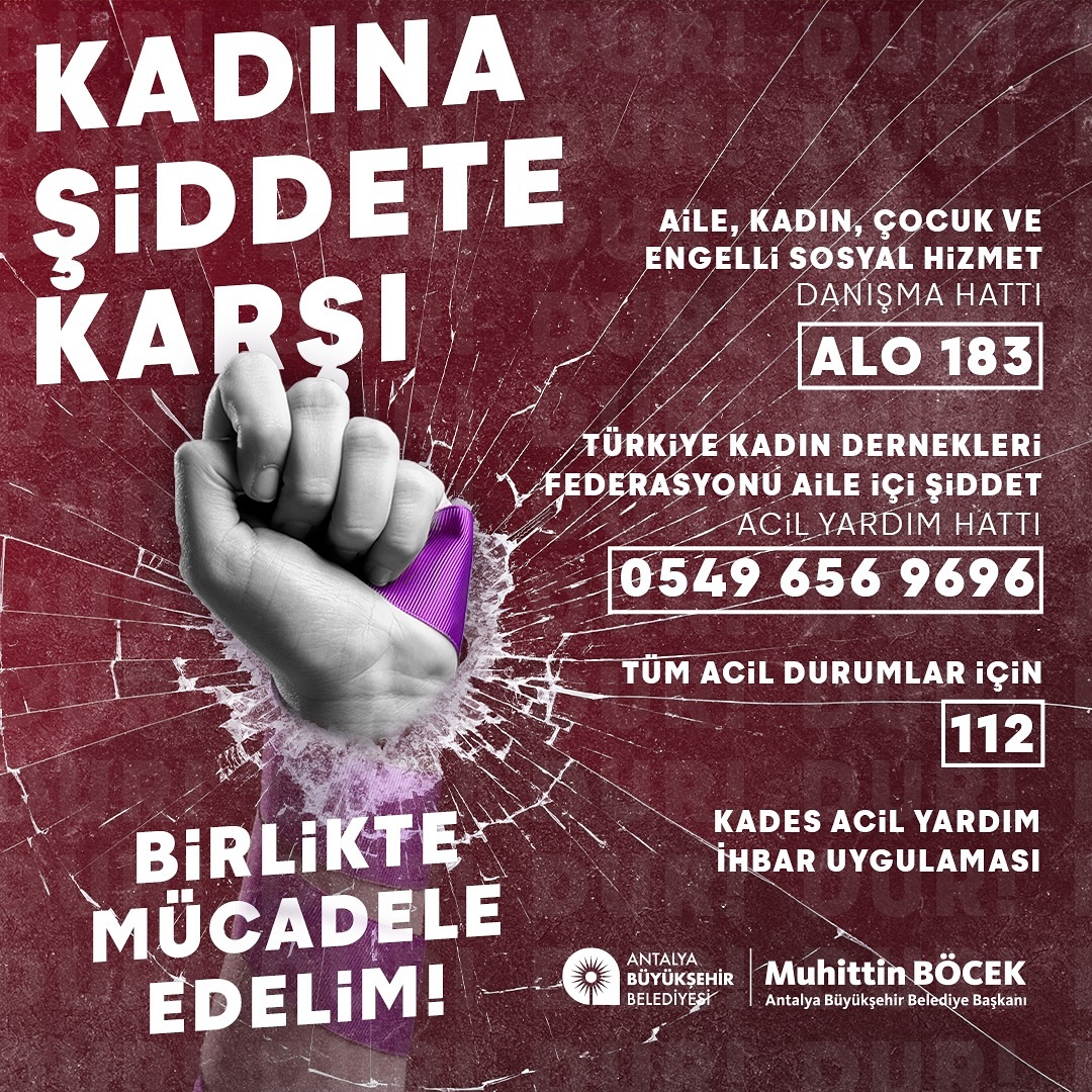 Kadına yönelik şiddete hep birlikte dur diyelim! 

Şiddete karşı sessiz kalmayal