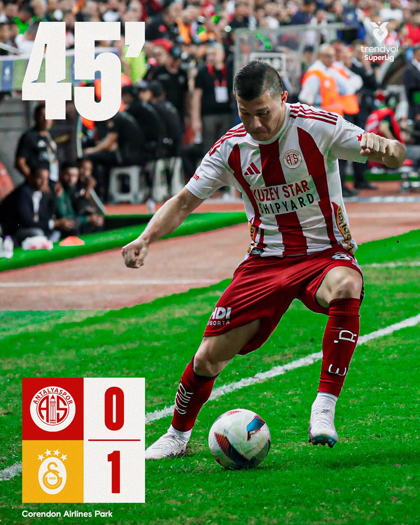 Dk.45: DEVRE ARASI
Onvo Antalyaspor 0-1 Galatasaray