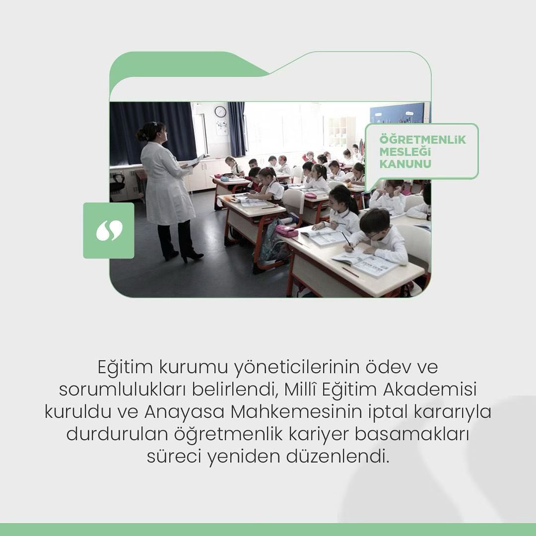 Öğretmenlerimiz ve kurum yöneticilerimiz, artık kariyer ufuklarını “Millî Eğitim