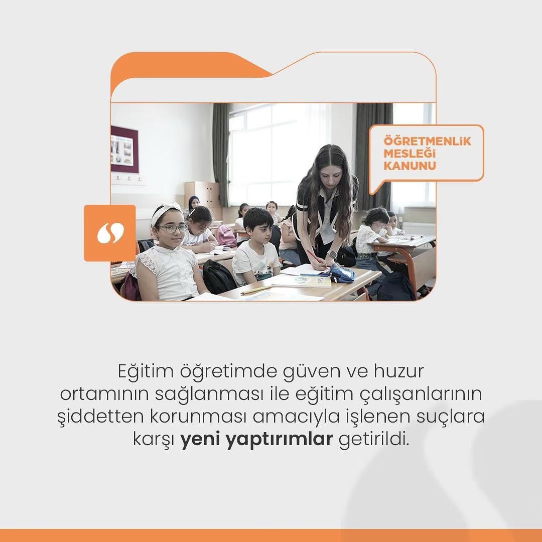 Öğretmenlik mesleğinin icrasında hukuk çerçevesinde, adaletin güvencesinde yeni