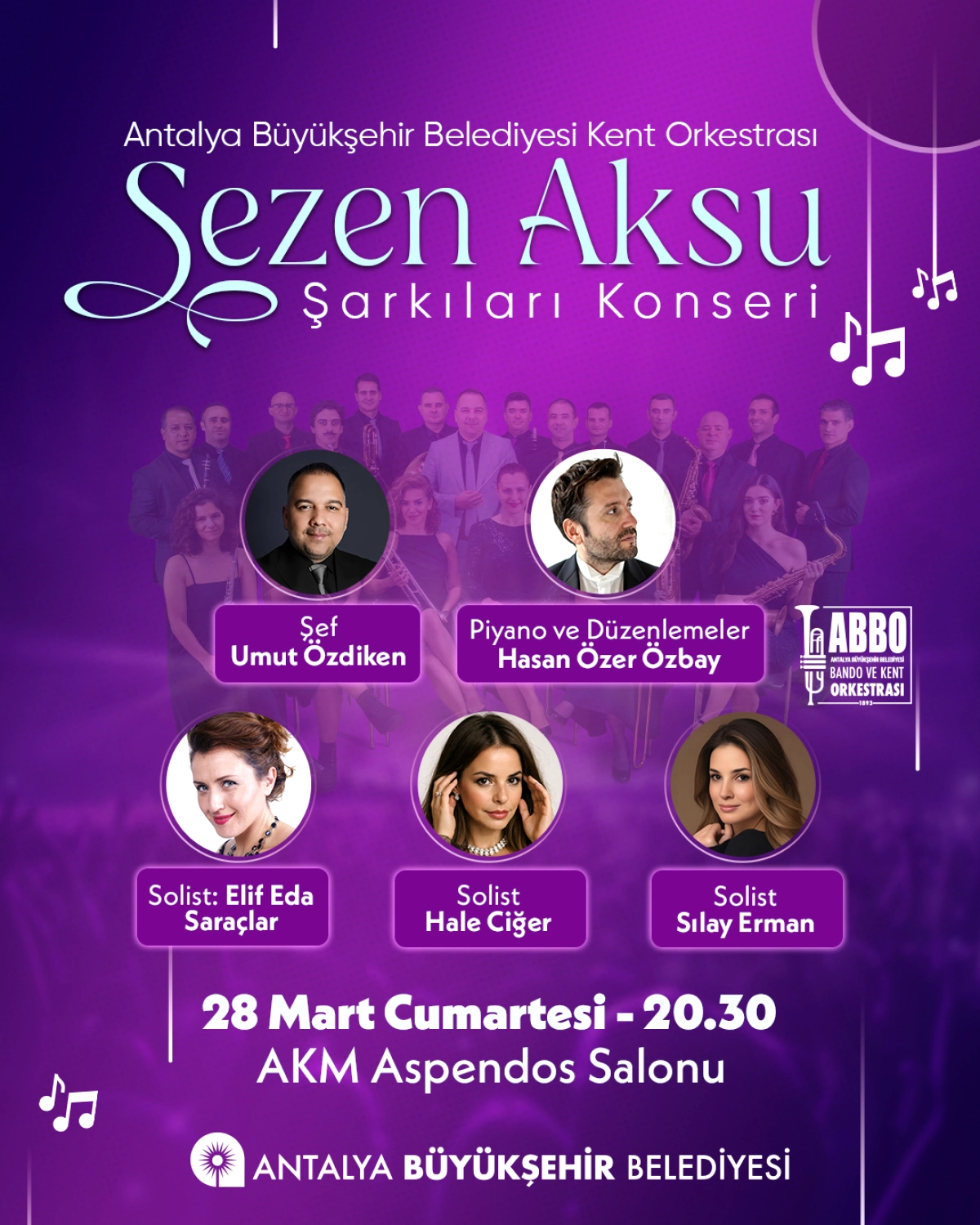 Antalya Kent Orkestrası, Sezen Aksu Klasiklerini 28 Martta Sunuyor