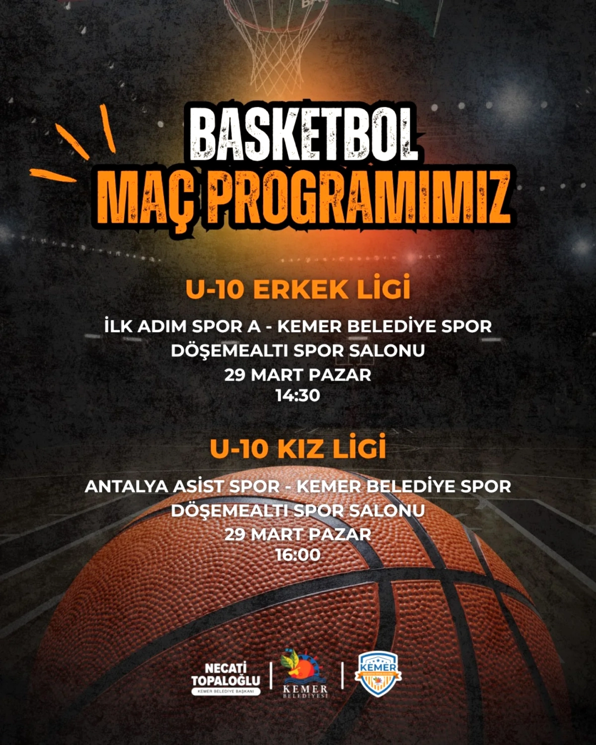 Antalya Kemerde Haftalık Basketbol Maçları Başlıyor!