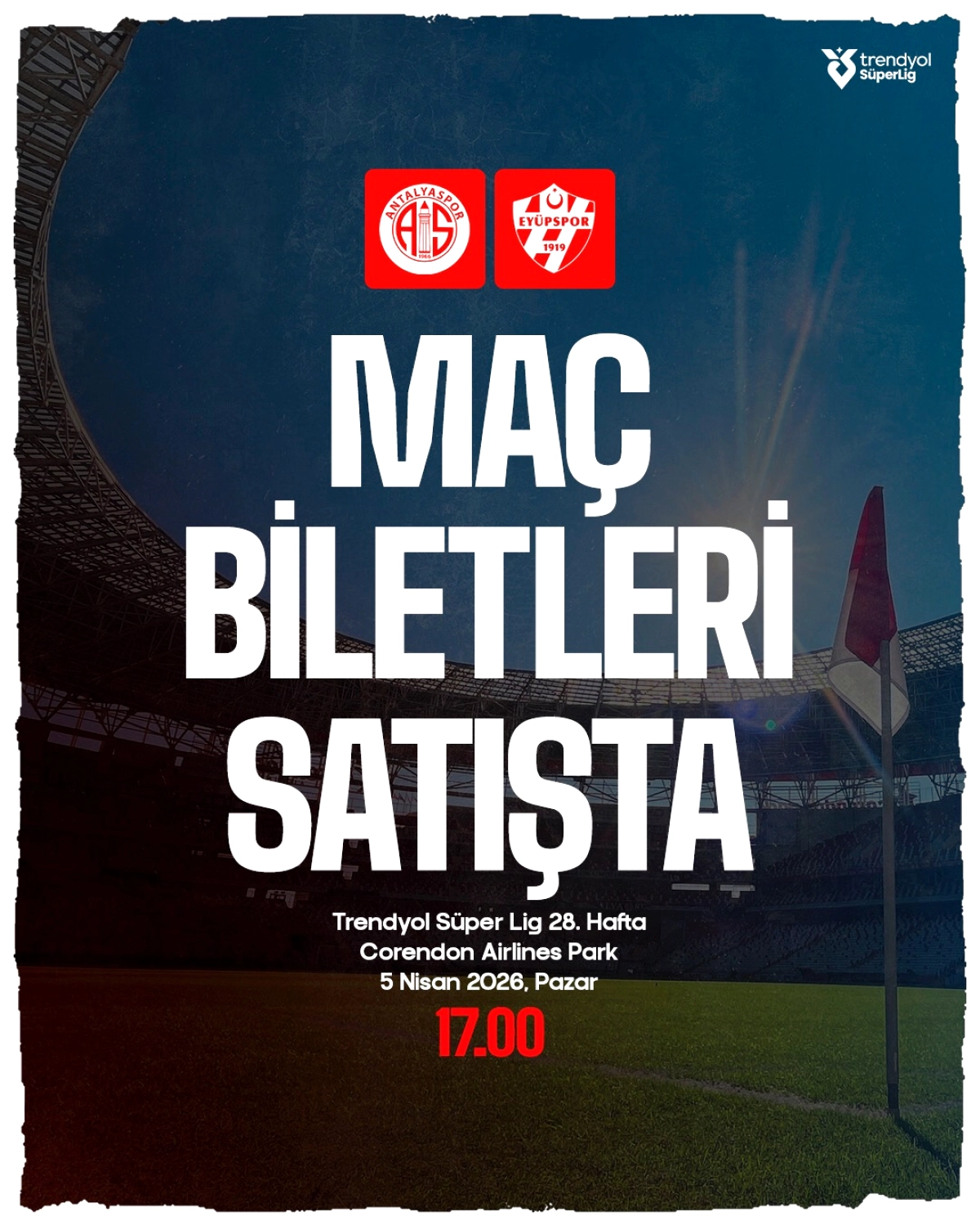 Antalya Spor FK, Süper Lig’de Eyüpspor Maçı Bilet Satışını Duyurdu: Tribünler Kademeli Açılacak