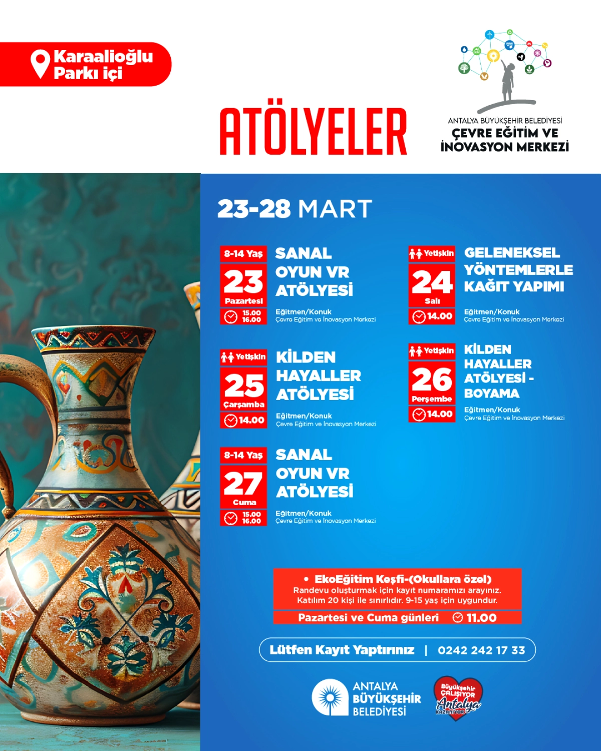 Antalya’da Çevre ve Teknoloji Buluşuyor: Büyükşehir’den 23-28 Mart’ta Ücretsiz Atölyeler