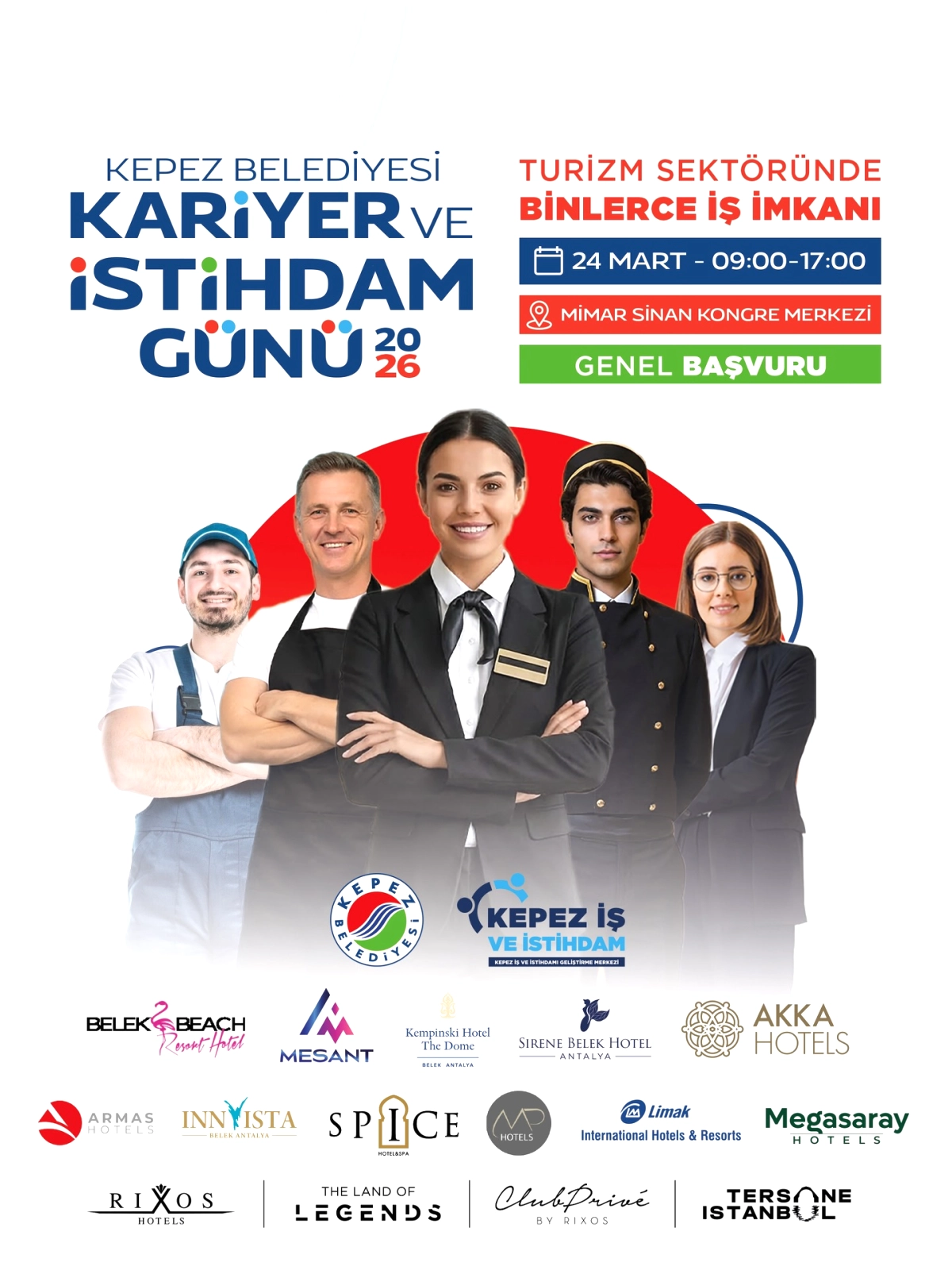 Antalya’da Turizm İş Fırsatları: Kepez Belediyesi 24 Mart’ta Kariyer Etkinliği Düzenliyor