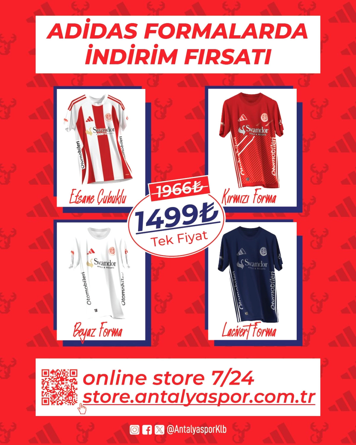 Antalyaspor’un 2025-2026 Sezonu Adidas Formalarında %24 İndirim: Fiyat 1499 TL’ye Düştü
