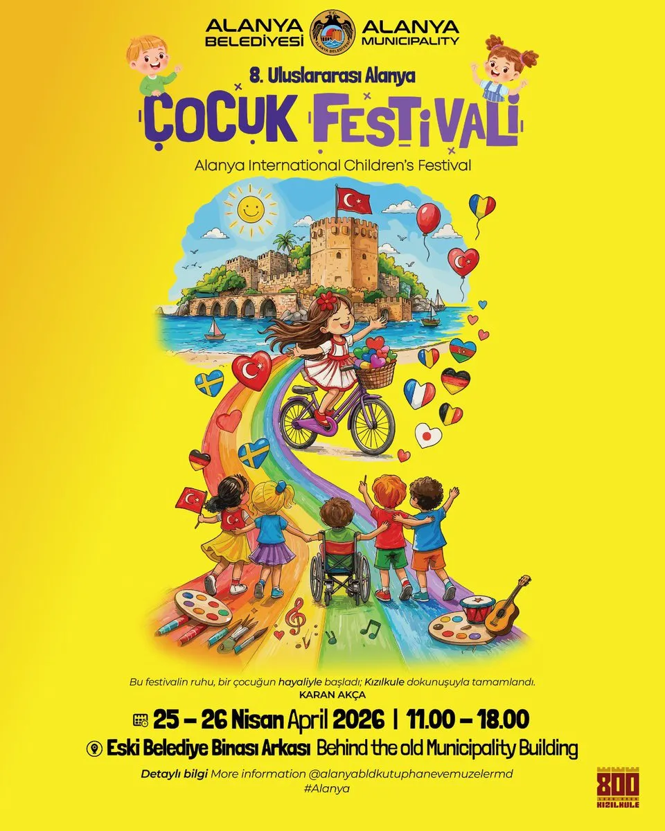 Alanya’da Çocuk Festivali Heyecanı: 25-26 Nisan’da Renkli Etkinlikler