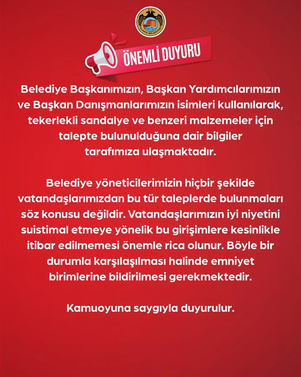 Alanya’da Yeni Dolandırıcılık Yöntemi! Belediye Yöneticilerinin İsimleri Kötüye Kullanılıyor