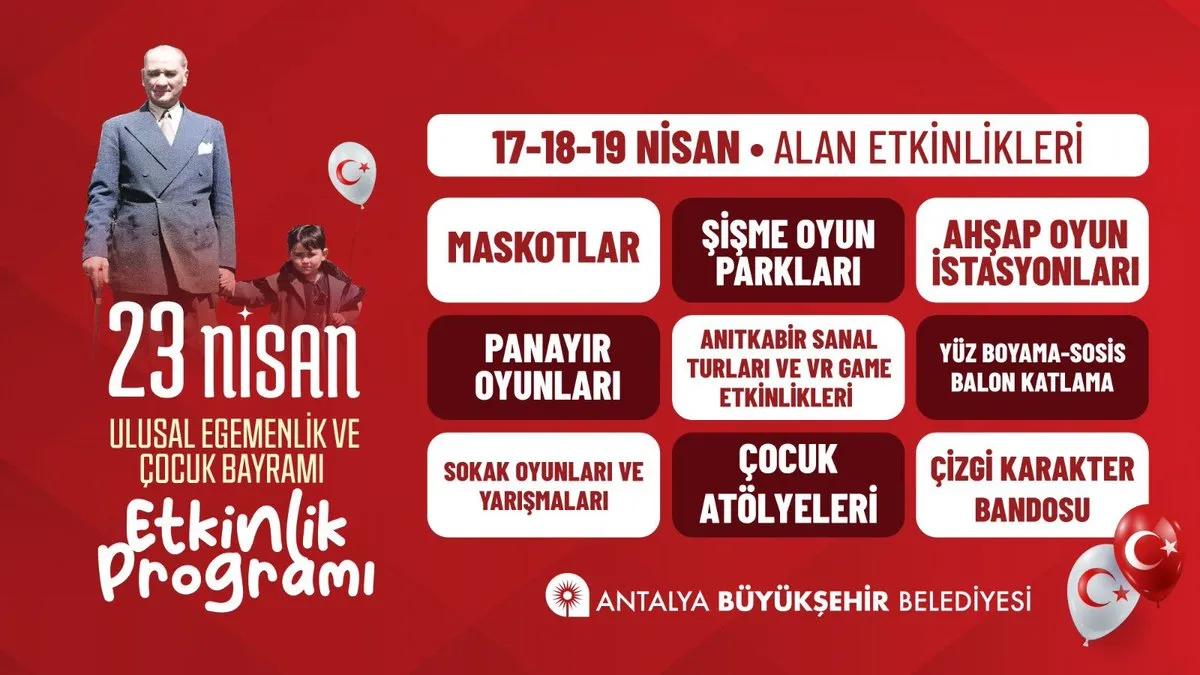 Antalya’da 23 Nisan Coşkusu: Cam Piramit’te 3 Günlük Dev Festival