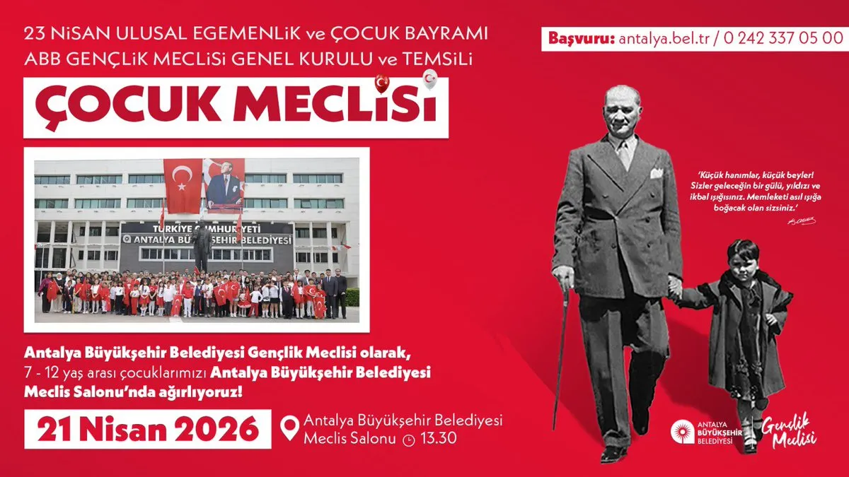 Antalya’da Çocuklar Meclis Koltuğuna Oturuyor