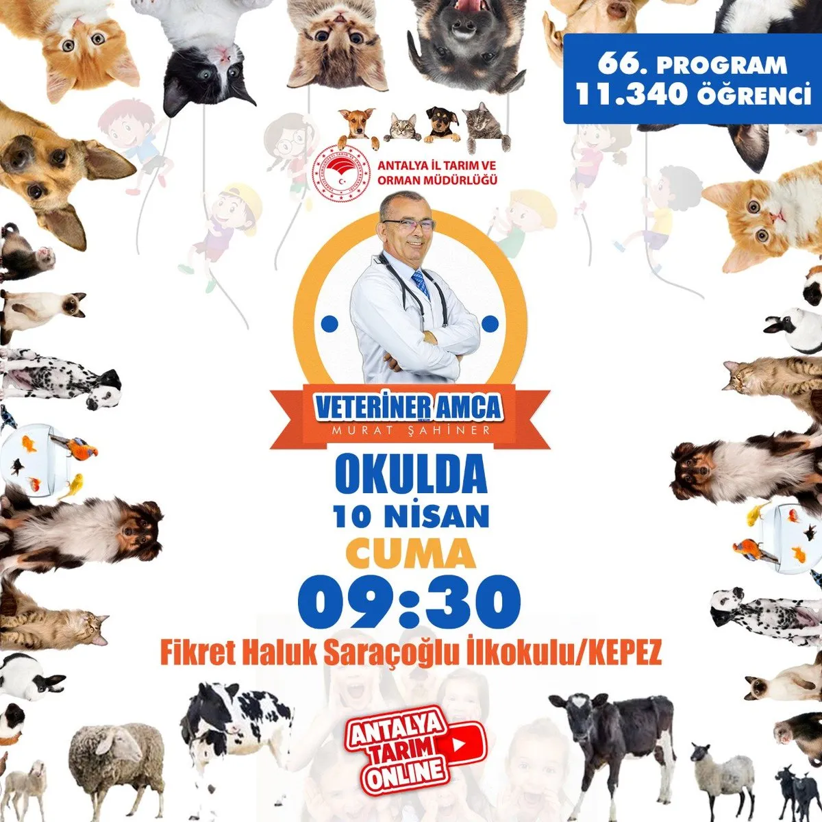 Antalya’da Çocuklara Çiftlik Hayvanları Anlatılacak: Veteriner Amca Okulda