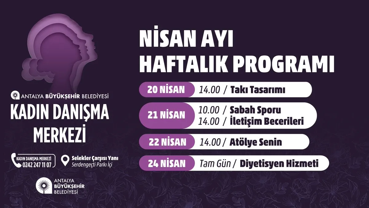 Antalya’da Kadınlara Ücretsiz Haftalık Program: 20-24 Nisan’da Neler Var?