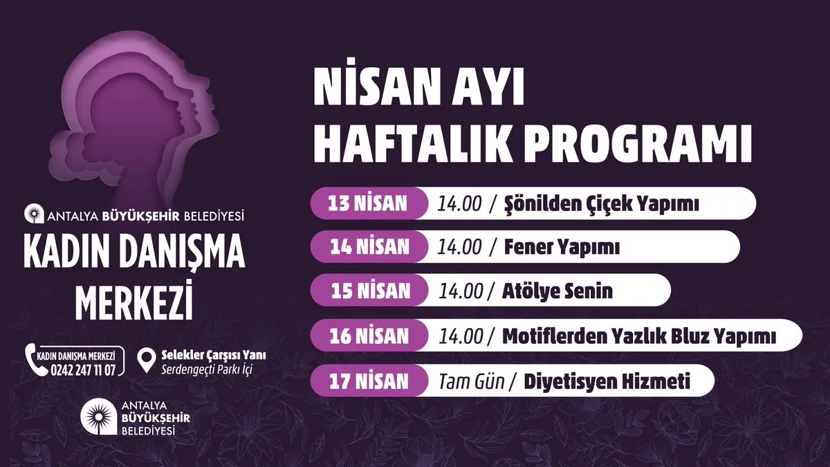 Antalya’da Kadınlara Yönelik Haftalık Atölye ve Diyetisyen Desteği