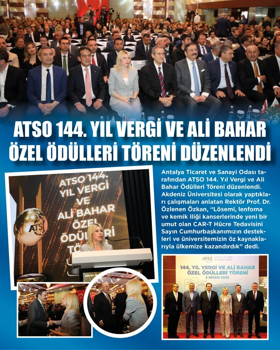 ATSO 144. Yıl Ödül Töreni’nde Rektör Özkan’ın Katılımı
