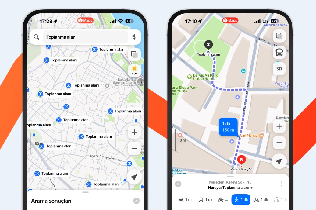Deprem mi Oldu? Yandex Maps En Yakın Toplanma Alanını Bulduruyor