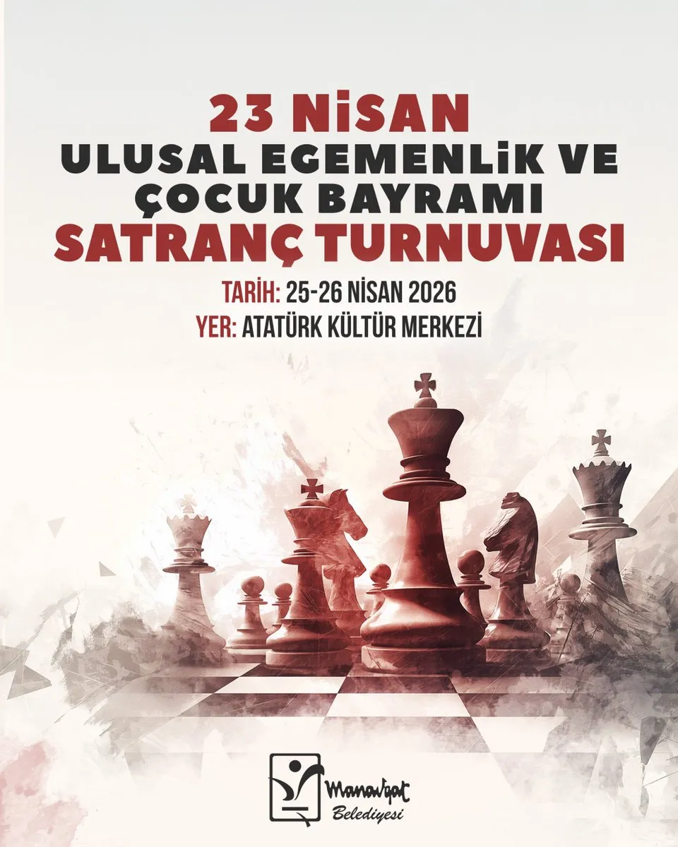 Manavgat’ta 23 Nisan Satranç Turnuvası Atatürk Kültür Merkezi’nde
