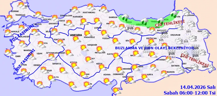 Meteoroloji Uyardı: Doğu’da Yağış ve Don, Batı’da Toz Taşınımı – Çığ Tehlikesi!