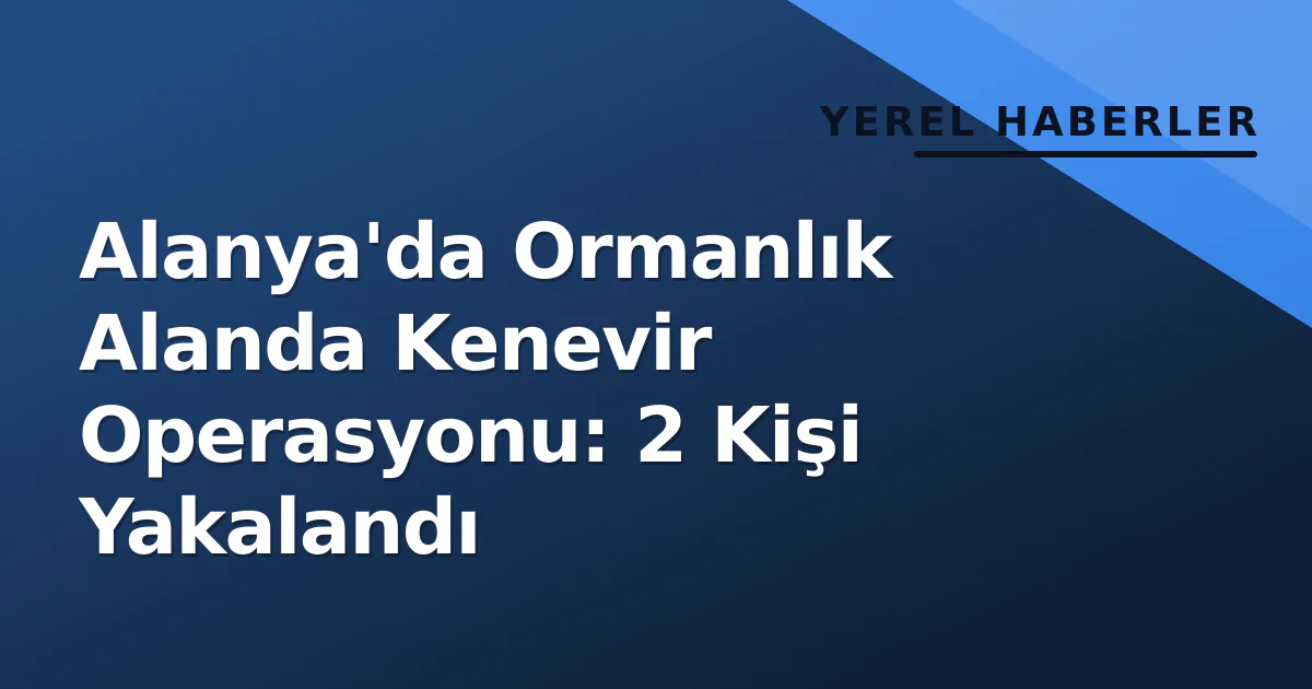 Alanya’da Ormanlık Alanda Kenevir Operasyonu: 2 Kişi Yakalandı